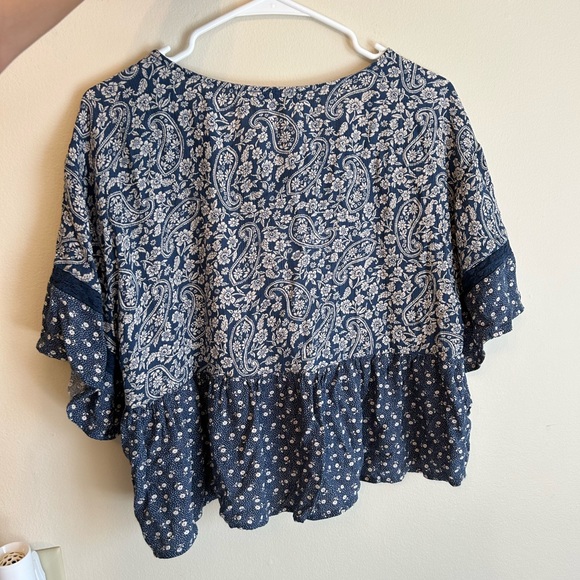 American Eagle Boho Floral Patchwork Top - Picture 3 of 3
